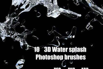 3D Water Splash Photoshop Brushes