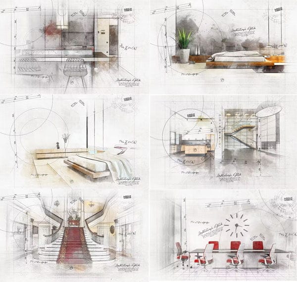 Architectural Sketch Photoshop Action Architectural Sketch Photoshop Action