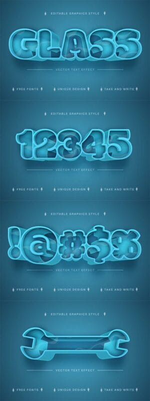 Blue Glass Editable Text Effect Font Style Blue Glass Editable Text Effect Font Style