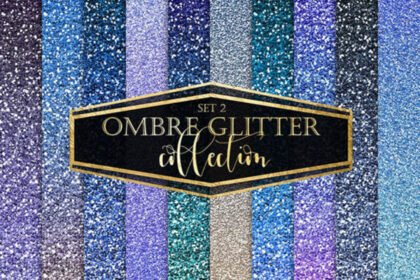Blue Ombre Glitter Backgrounds