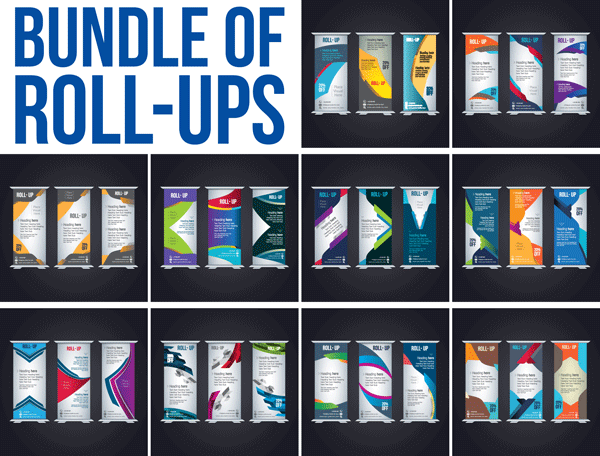 Bundle of Banners Roll-ups Vector v1 Bundle of Banners Roll-ups