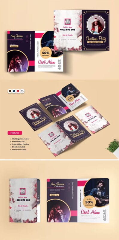 Christmas Party Bifold Brochure Christmas Party Bifold Brochure