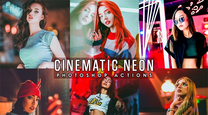 Cinematic Neon Portrait Actions