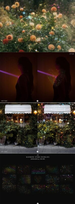 CreativeMarket - Rainbow Stars Overlays Rainbow Stars Overlays