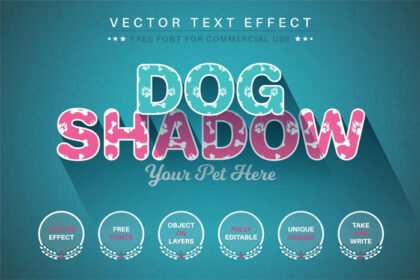 Flat Dog - Editable Text Effect Font Style