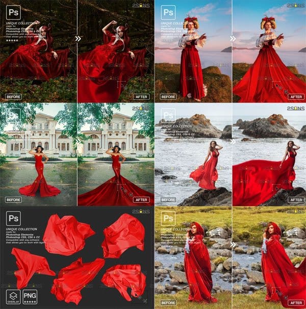 Flying Fabric Photoshop Overlay Flying Dress Overlays