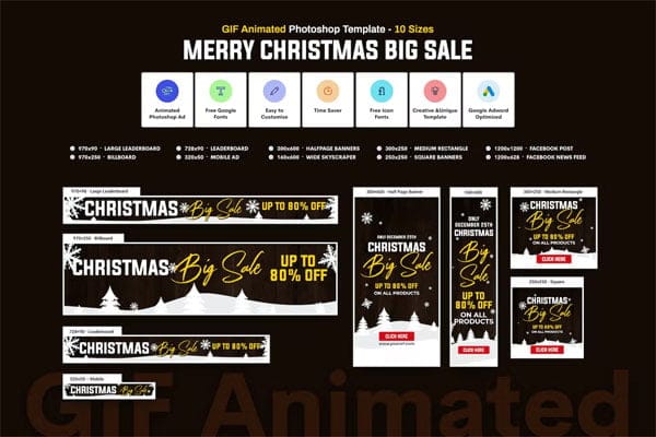 GIF Banners Merry Christmas Sale Banners Ad GIF Banners Merry Christmas Sale Banners Ad