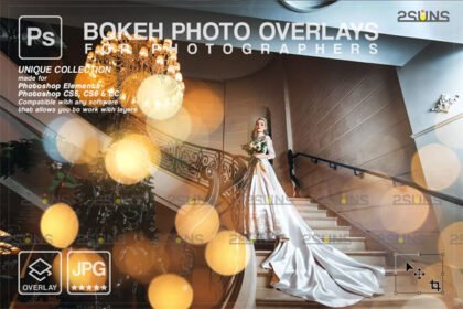 Gold Bokeh Overlay Photo Overlays