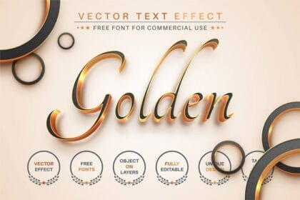 Gold Lettering Editable Text Effect
