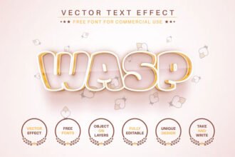 Gold Wasp Editable Text Effect Font Style