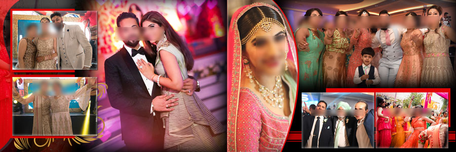 Reception and couple portraits collage 12x36 album PSD for photographers