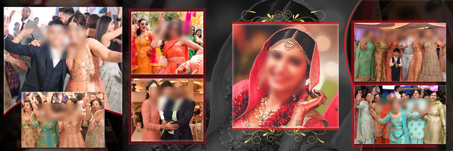 Detailed bridal close-ups and celebration scenes in a 12x36 PSD layout