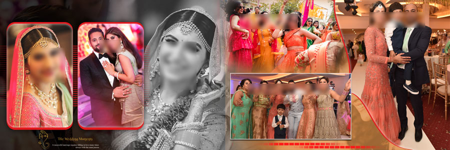 High-resolution Indian magic wedding album PSD 12x36, print-ready 300 DPI