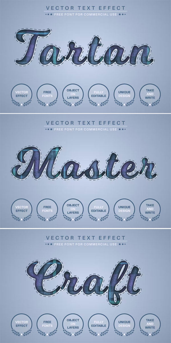 Jeans Tartan Editable Text Effect Font Style