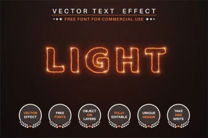 Lightning Editable Text Effect Font Style