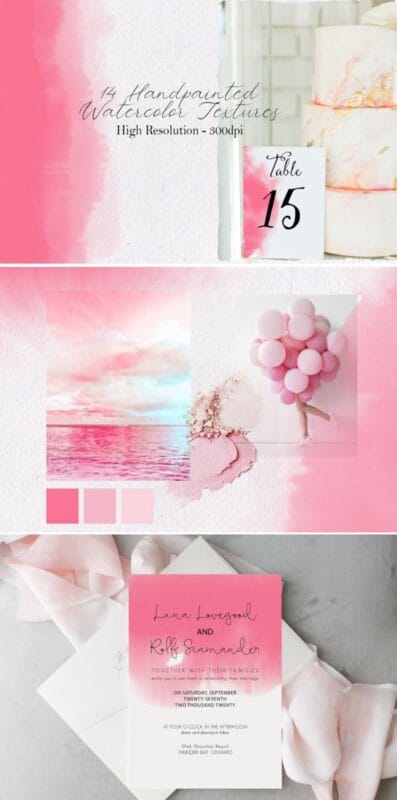 Pink 45 Watercolor Textures Pink 45 Watercolor Textures