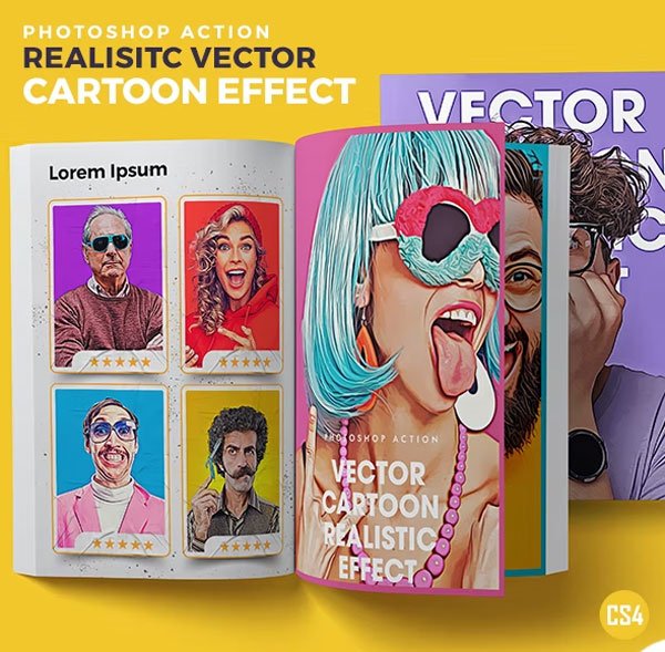 Realistic Vector Cartoon Action