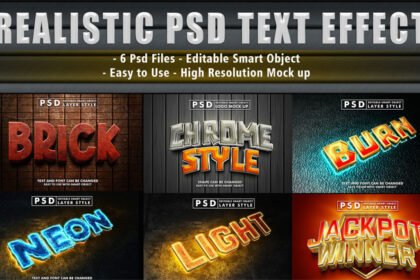Set of 3D Realistic Text Effect