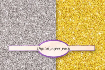Silver and Gold Glitter Digital Paper
