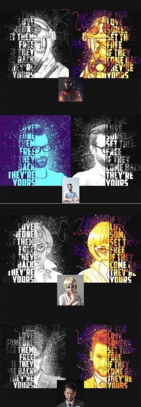 Sketch Typography Art PS Action Sketch Typography Art PS Action