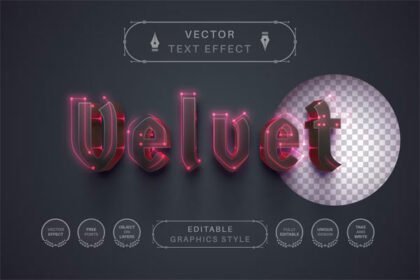Velvet - Editable Text Effect Font Style