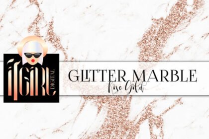 Rose Gold Glitter Marble Backgrounds