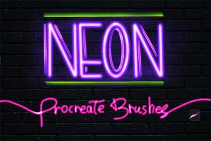 10 Neon Brushes Procreate
