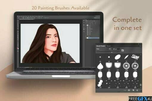 20 Paintin Brushes for Adobe Photoshop