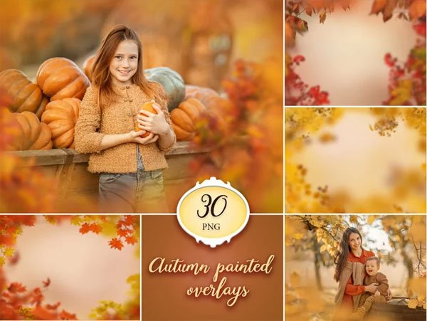 30 Autumn Painted Overlays