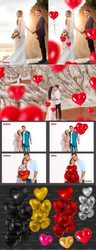 40 Heart Balloons Photo Overlays 40 Heart Balloons Photo Overlays