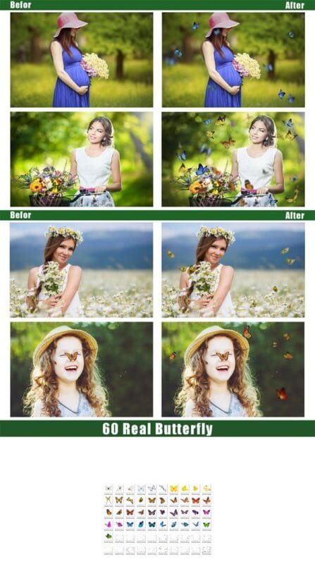 60 Butterfly Photoshop Overlays 60 Butterfly Overlays