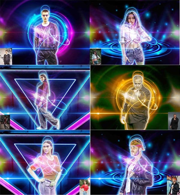 Advance Neon Effect Photoshop Action Advance Neon Effect Action