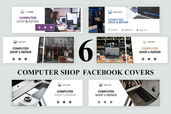 Computer Shop Facebook Covers SK