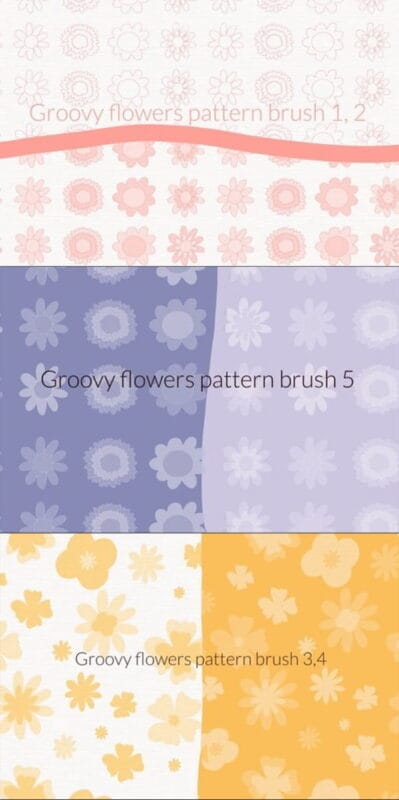 Groovy Flowers Pattern Brushes Groovy Flowers Pattern Brushes