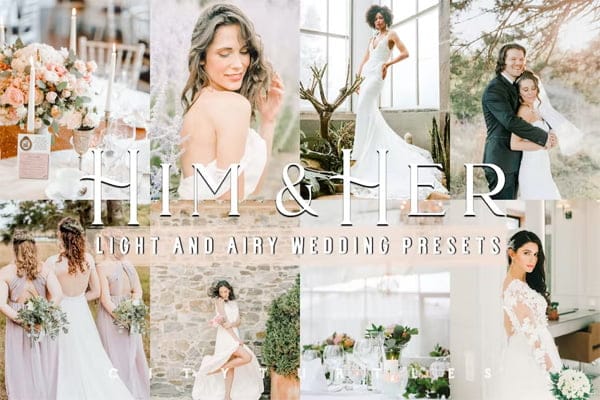 Light Airy Wedding HIM & HER Lightroom Presets Light Airy Wedding HIM Presets