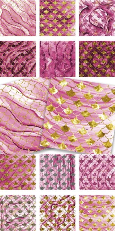 Mermaid Scales Diamond Pink Background Mermaid Scales Diamond Pink Background