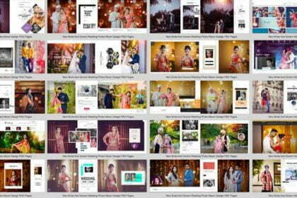 New Bride And Groom Wedding Photo Album Design PSD Pages