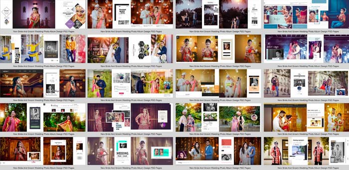 Wedding Photo Album Design PSD Pages