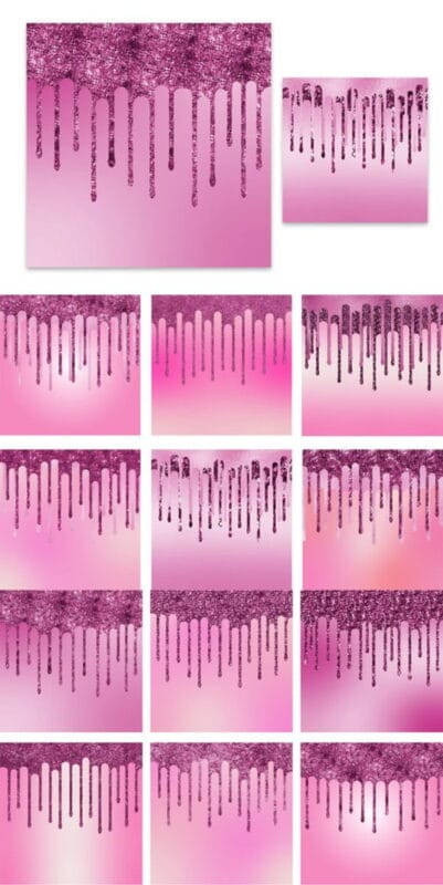 Pink Dripping Glitter Background Pink Dripping Glitter Background