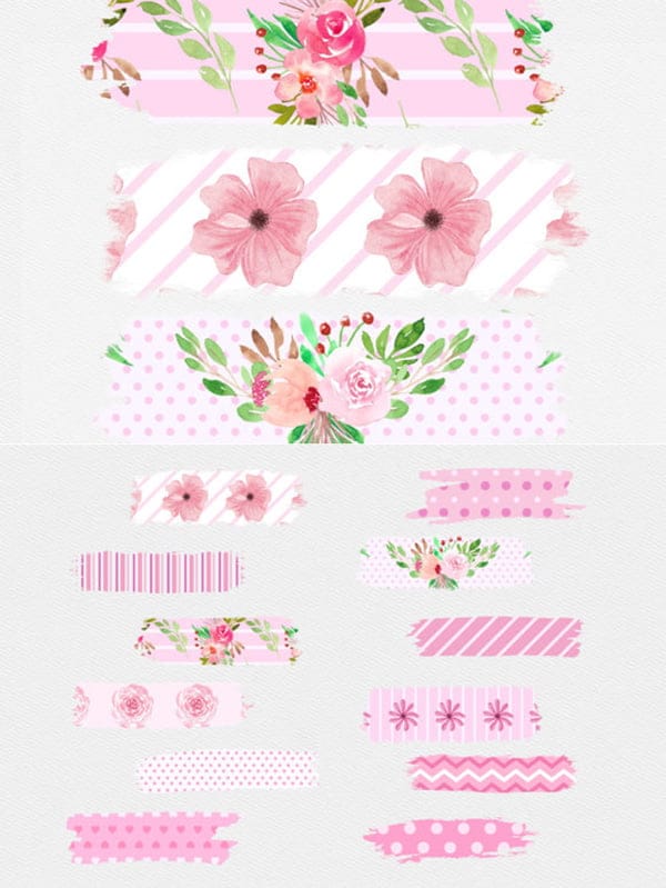 Pink Floral Brush Strokes Clipart Pink Floral Brush Strokes Clipart