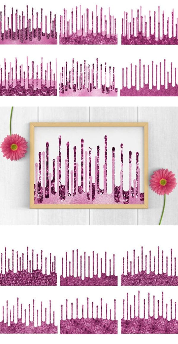 Pink Glitter Drips Clipart Pink Glitter Drips Clipart