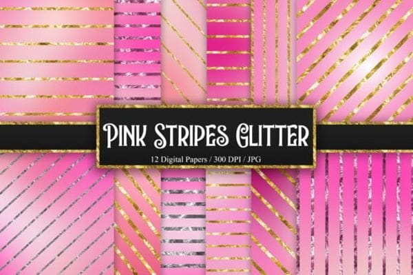 Pink Stripes Glitter Background Pink Stripes Glitter Background