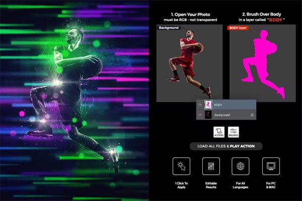 Rainbow Lines Photoshop Action Rainbow Lines Photoshop Action