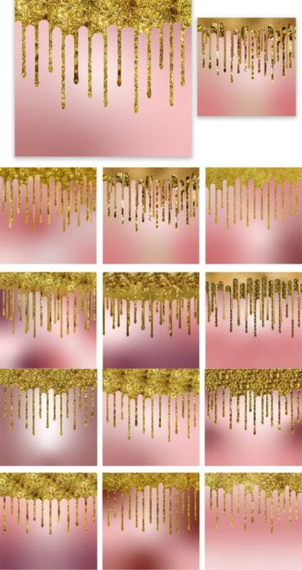 Rose Gold Glitter Drips Background Rose Gold Glitter Drips Background
