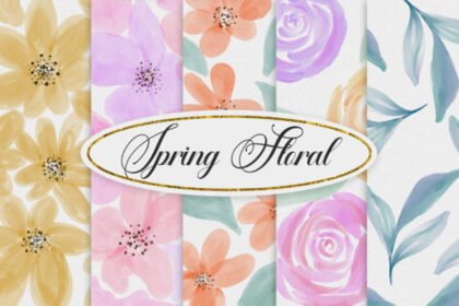 Spring Floral Watercolor Background