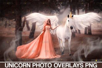 Unicorn Overlay & Clipart White Horse Backdrop
