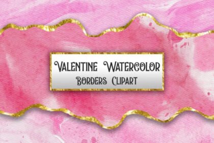 Valentine Watercolor Borders Clipart
