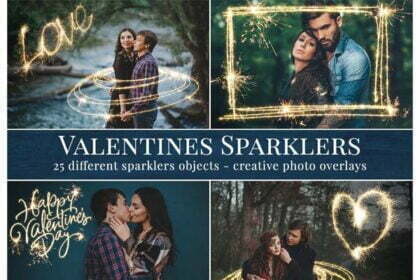 25 Valentine's Sparklers Photo Overlays