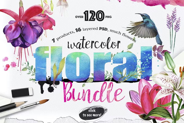 Watercolor Pack Over 120 PNG