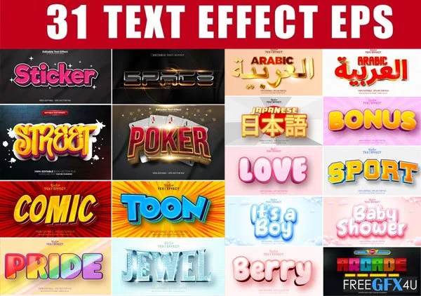 Windows Text Effects 31 Editable Text Effects Free Download | Luckystudio4u